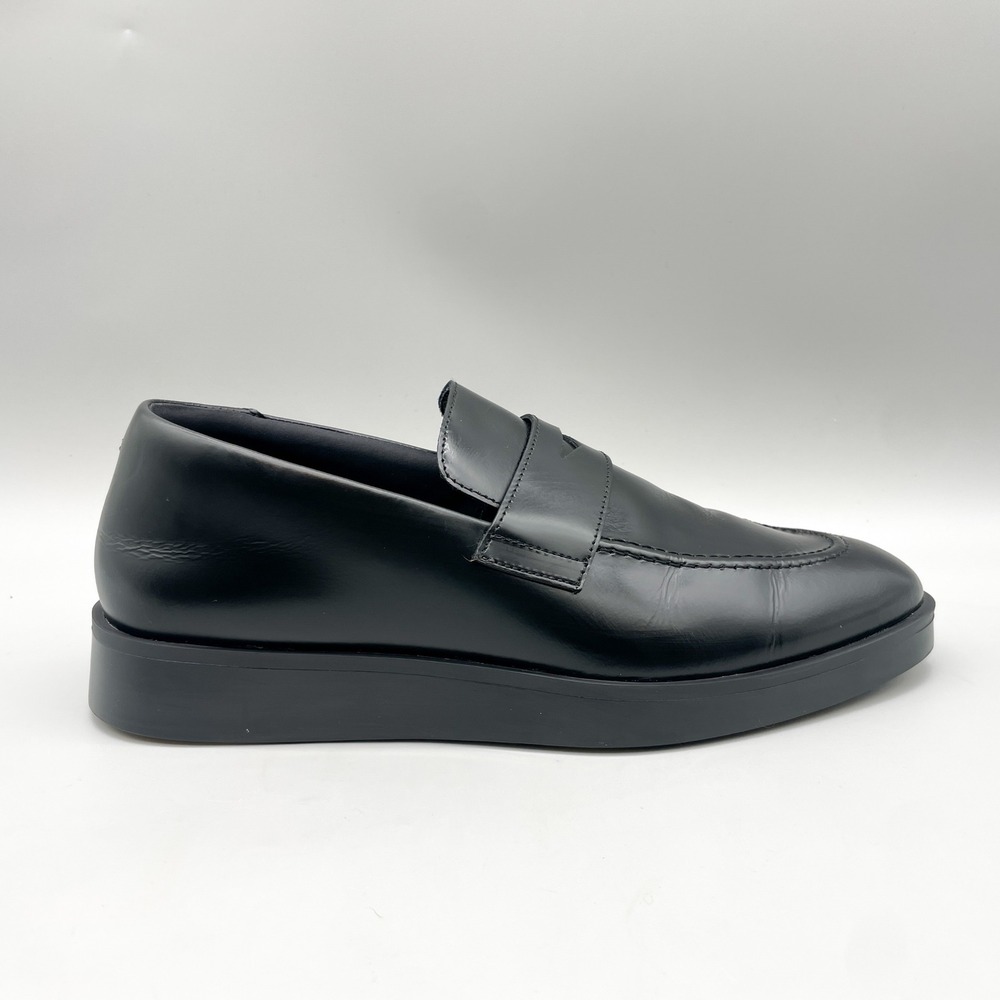 Wolf & Shepherd Mens 10 Closer Penny Loafers Black Leather Casual Preppy Wedding